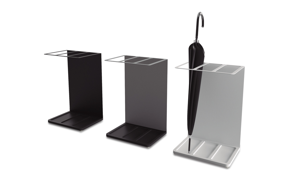 Forrein. Minimalist umbrella stand made of zinc-plated steel shee