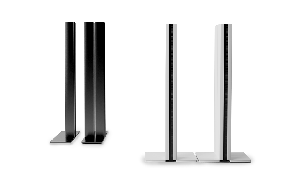 Wire. Freestanding aluminum column to hide cables, with two versions