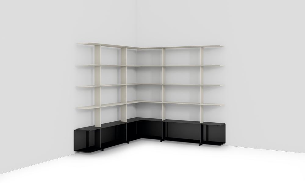 1600 Corner Shelves. Sistema de estanterías modulares.